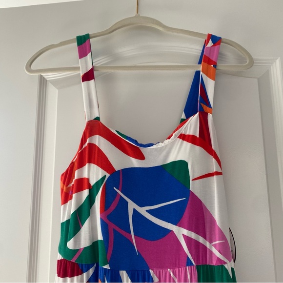 Soma Multicolored Palm Print Maxi Sundress w/Built-in Bra Size - Medium - Picture 10 of 12